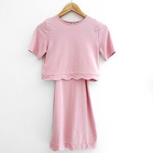 ASOS Light Pink Scallop Dress - Spring, Easter, Baby Shower, Workwear - Size 4